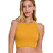 Ribbed seamless racerback crew neck crop tank top - LECCE
