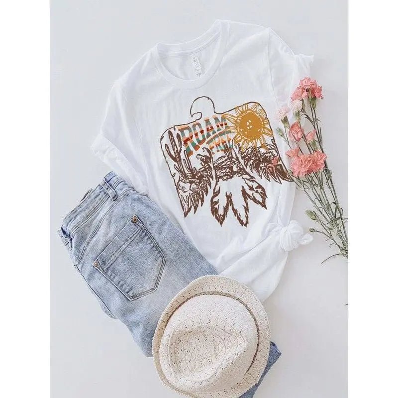Camiseta unisex con gráfico occidental libre de itinerancia