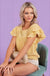 Ruffle sleeve wrinkled cotton gauze top - LECCE
