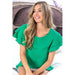 Ruffle sleeve wrinkled cotton gauze top - LECCE