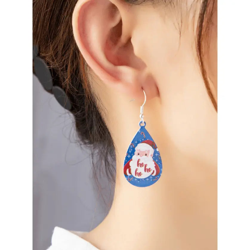 Pendientes de lágrima de metal de Papá Noel