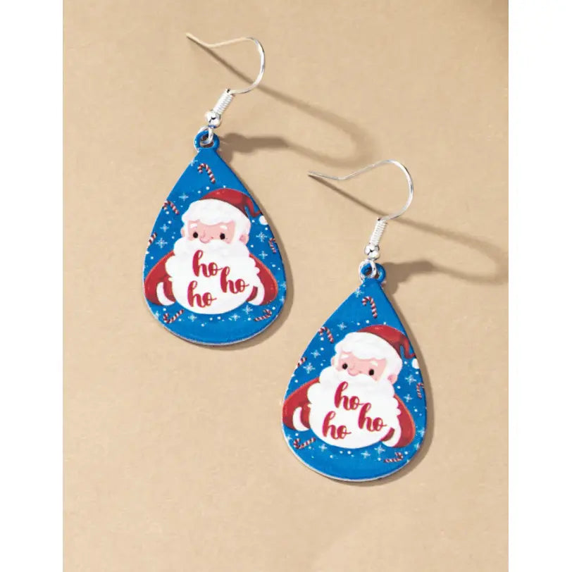 Pendientes de lágrima de metal de Papá Noel
