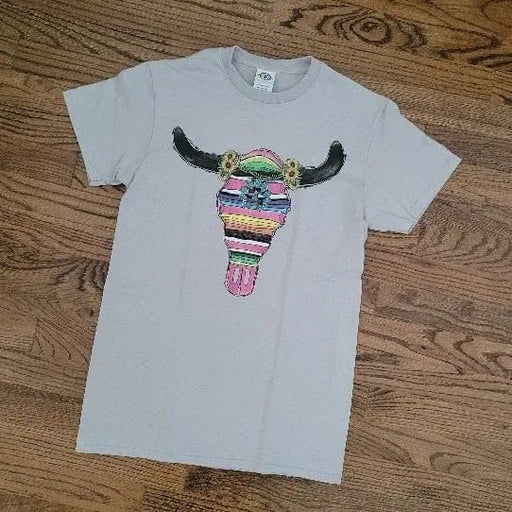 Serape cow skull tee - LECCE