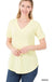 Short sleeve v - neck round hem top - LECCE