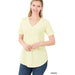 Short sleeve v - neck round hem top - LECCE