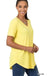Short sleeve v - neck round hem top - LECCE
