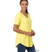 Short sleeve v - neck round hem top - LECCE