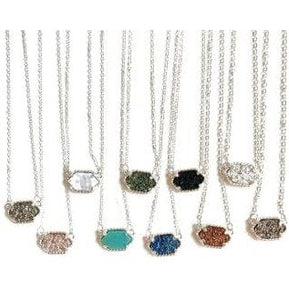 Luxury brand Druzy necklaces Jewelry silver