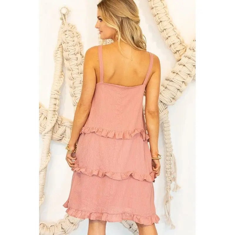 Sleeveless tiered summer dress - LECCE