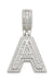 Small CZ Block Letter Pendant in .925 Sterling Silver - LECCE