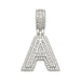 Small CZ Block Letter Pendant in .925 Sterling Silver - LECCE