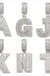 Small CZ Block Letter Pendant in .925 Sterling Silver - LECCE