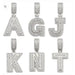 Small CZ Block Letter Pendant in .925 Sterling Silver - LECCE