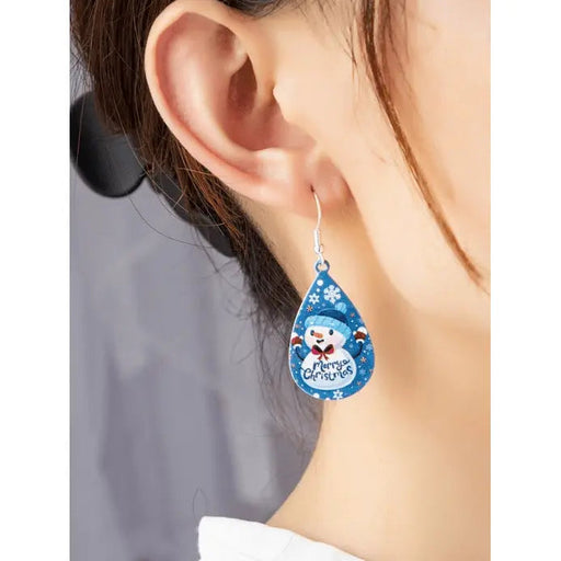 Snowman metal tear drop earrings - LECCE