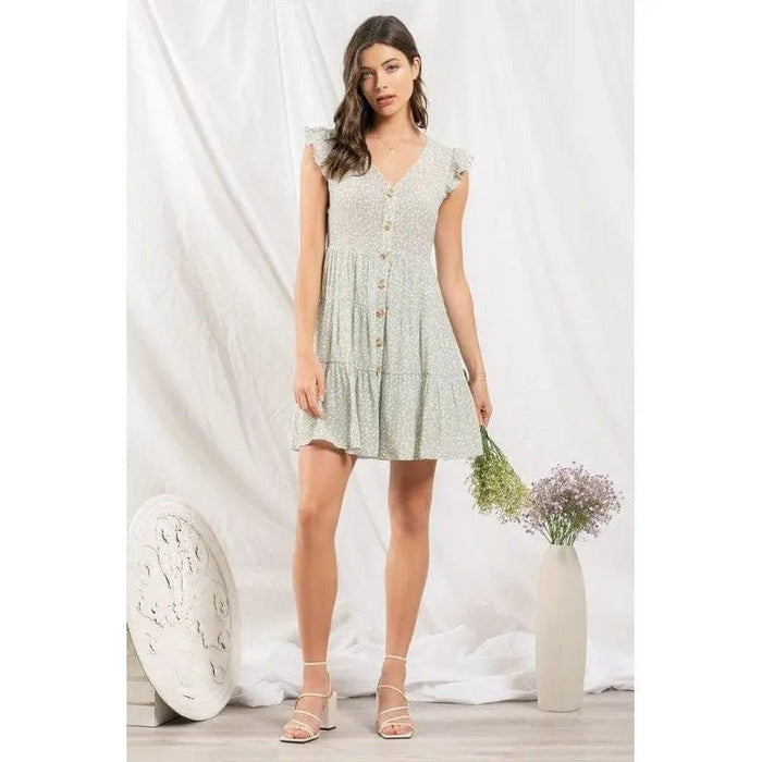 Speckled button up mini dress - LECCE