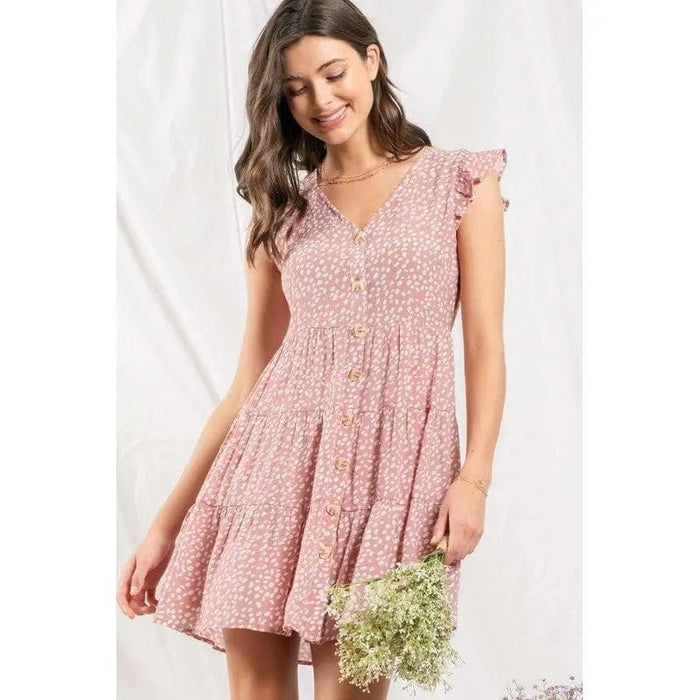 Speckled button up mini dress - LECCE