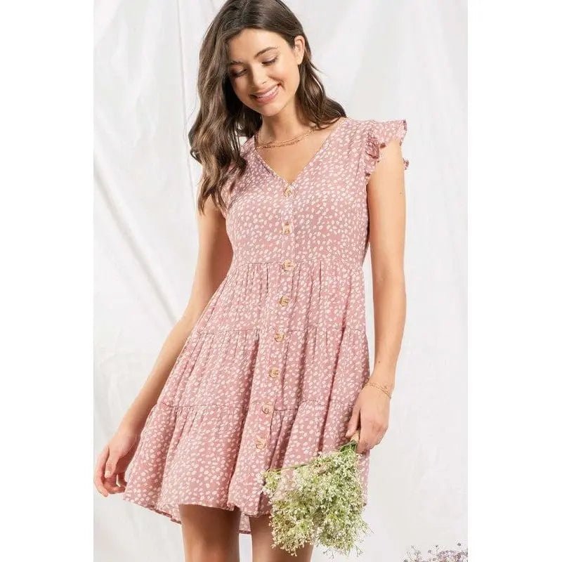 Speckled button up mini dress - LECCE
