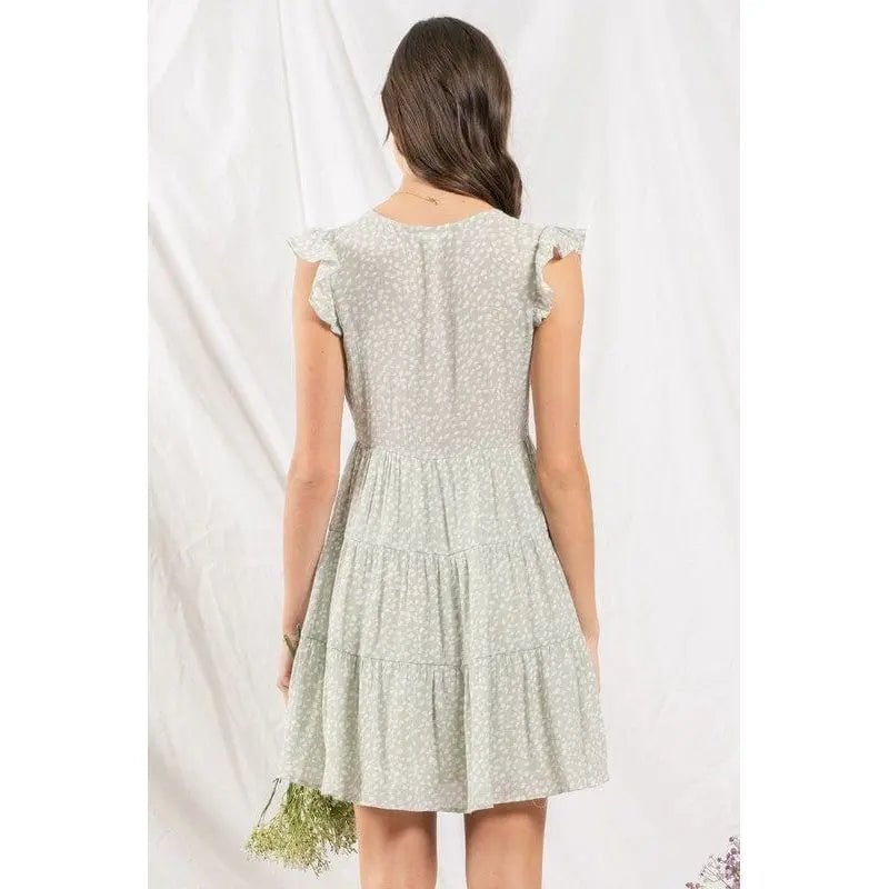 Speckled button up mini dress - LECCE