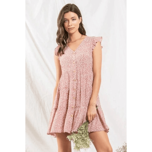 Speckled button up mini dress - LECCE