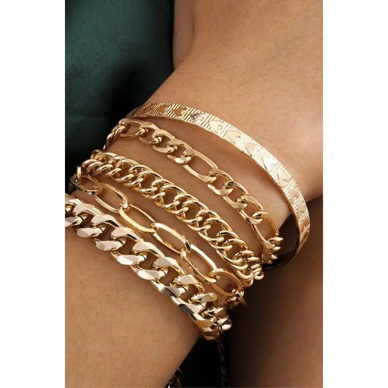 stacking chain link bracelet set - LECCE