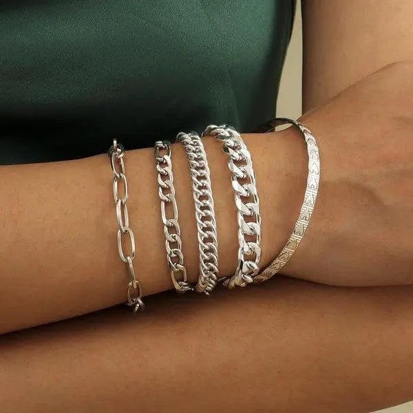 stacking chain link bracelet set - LECCE