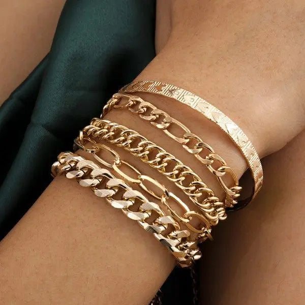 stacking chain link bracelet set - LECCE
