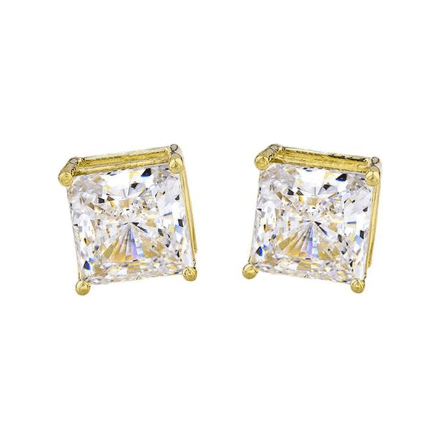 10k gold square stud earrings
