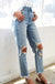 Super high rise distressed relaxed straight - LECCE