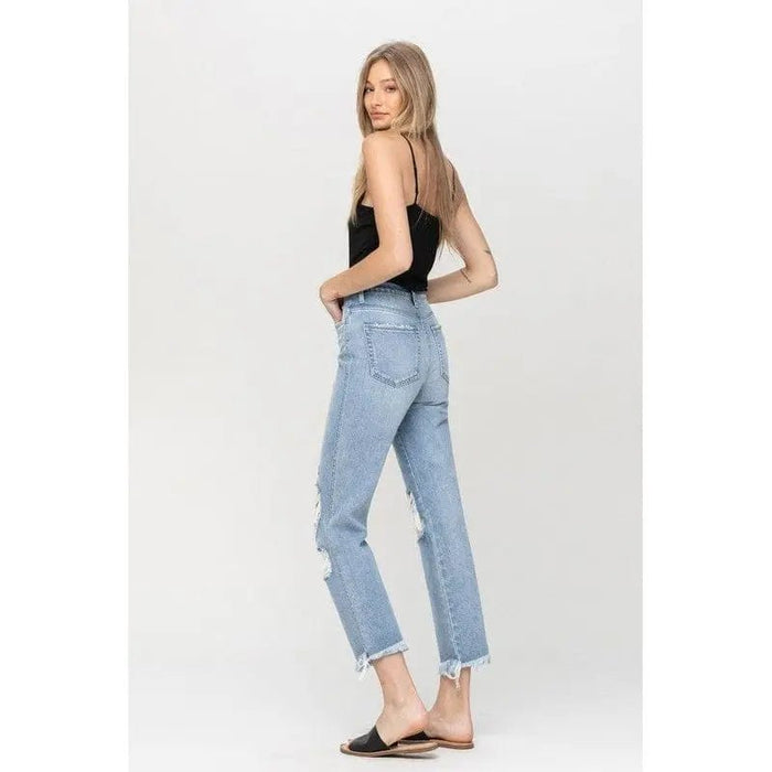 Super high rise distressed relaxed straight - LECCE