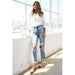 Super high rise distressed relaxed straight - LECCE