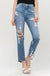 Super high rise tattered ankle straight - LECCE