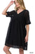 Swiss dot babydoll v - neck dress - LECCE