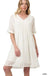 Swiss dot babydoll v - neck dress - LECCE
