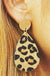 Tortoise Leatherette Teardrop Rond Metal Earrings