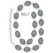 Textured western concho flower gemstone chain belt - LECCE