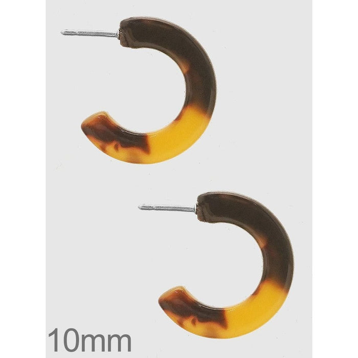 10mm Tortoise Acetate Open Octagon Hoop Earrings