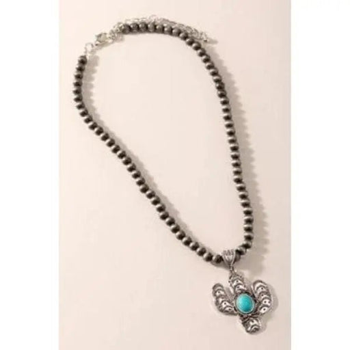 Turquoise Cactus Navajo Pearl Necklace - LECCE
