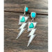 Turquoise thunder bolt post earrings - LECCE
