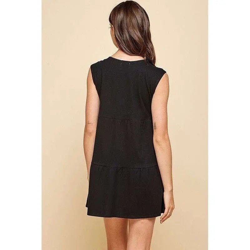V - neck line skimmer tier dress - LECCE