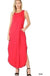 Viscose sleeveless maxi dress side slits pockets - LECCE