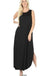 Viscose sleeveless maxi dress side slits pockets - LECCE