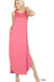 Viscose sleeveless maxi dress side slits pockets - LECCE