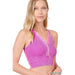Washed Ribbed Cropped Button V - neck Tank Top - LECCE