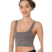 Washed ribbed square neck cropped - LECCE