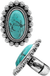 Western concho cable texture oval gemstone ring - LECCE