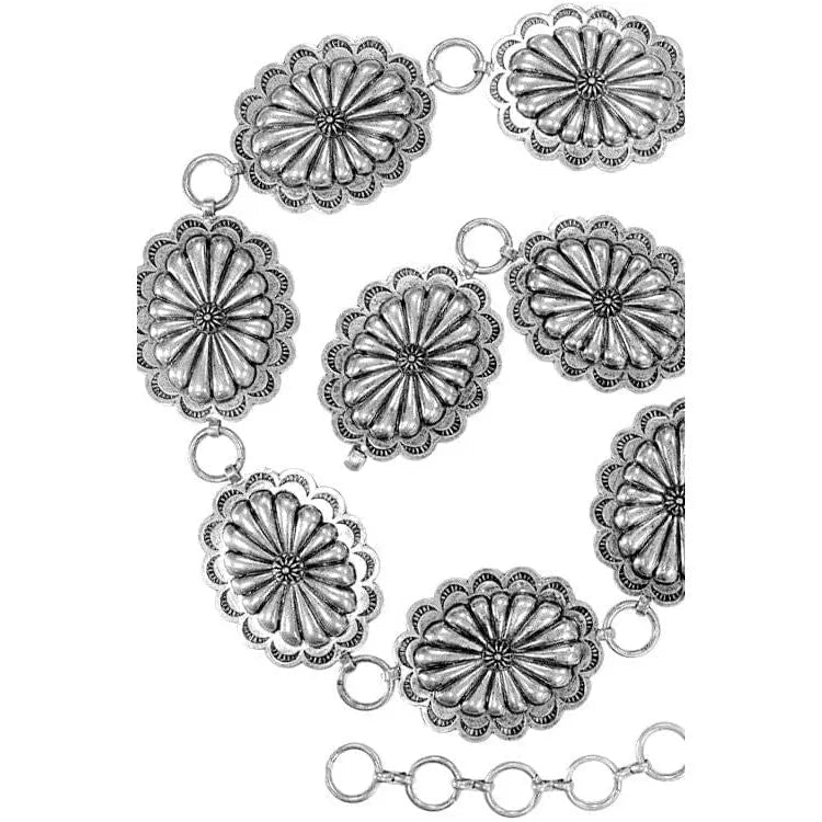 Western concho flower casting fashion chain belt - LECCE