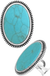 Western concho oval gem stone flexible cuff ring - LECCE
