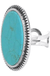 Western concho oval gem stone flexible cuff ring - LECCE