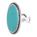 Western concho oval gem stone flexible cuff ring - LECCE