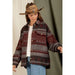 Women's Aztec Pattern Collared Jacket - Southwestern Button - Down Casual Coat - LECCE